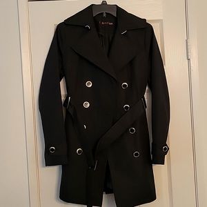 Calvin Klein Black Trench Coat Size XS-S